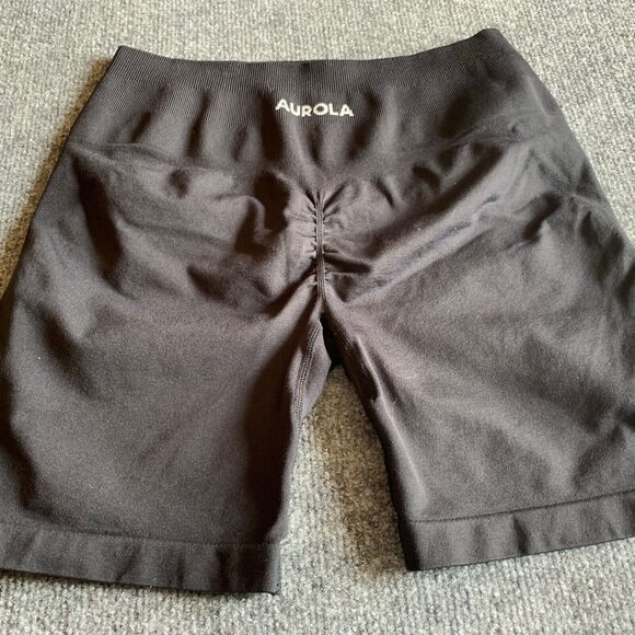 Aurola Women No Size Black Tight Workout Activewear Shorts with Booty Scrunch - Picture 6 of 10
